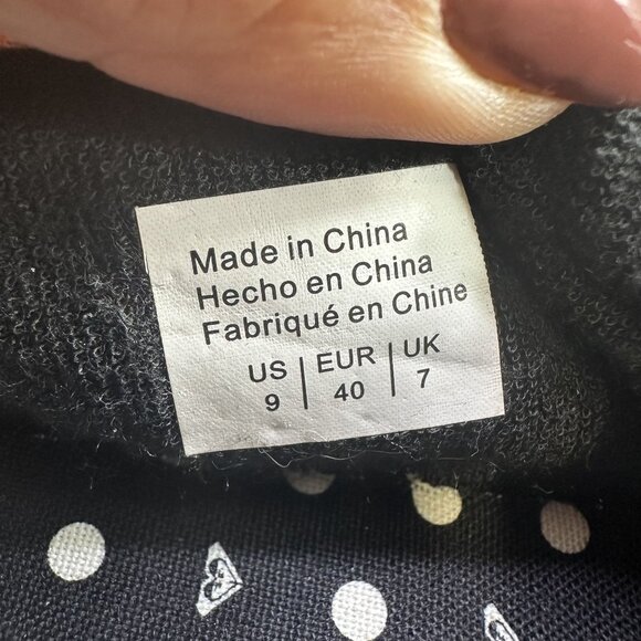 Roxy Women's size 9 Black Canvas Ruched Heel Slip On Shoes - Picture 8 of 8